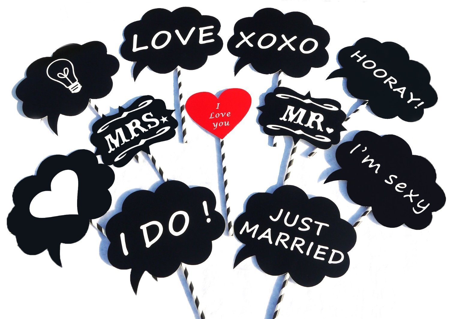 CoMo Good! 結婚式フォトプロップス 11本セット ブラック