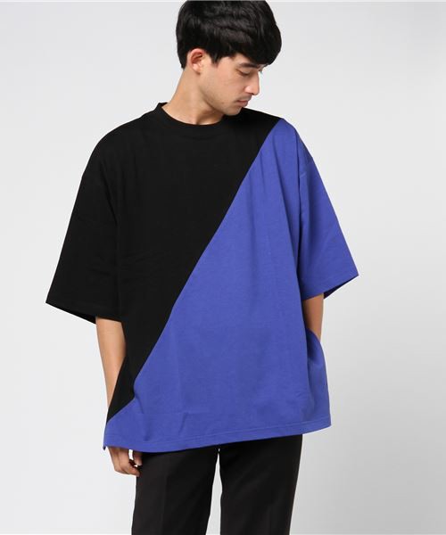 ヘビーコットン2TONEMIX オーバーサイズTシャツ半袖/4C17041801