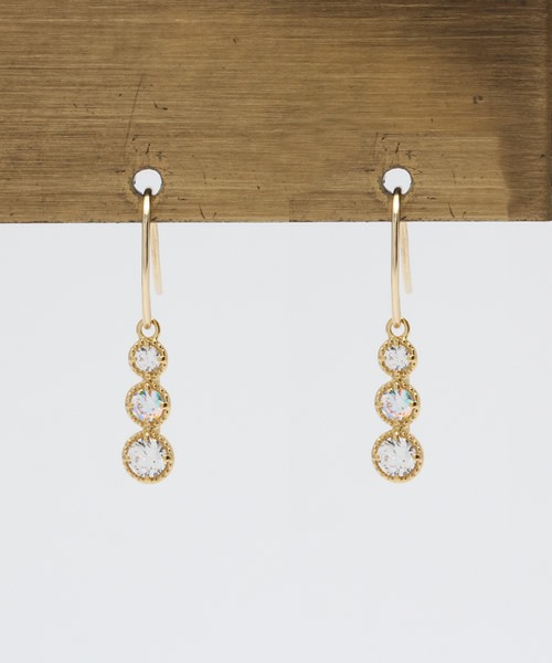 ベーシック クリア&ミスティックオーロラビジュー ピアス