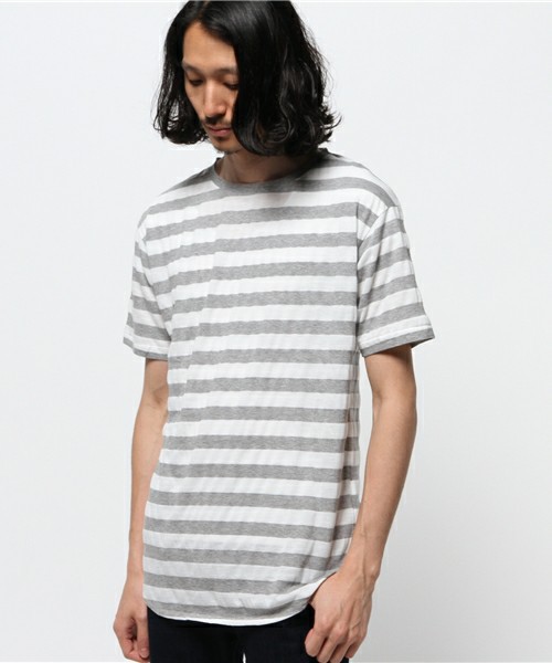 AMERICAN RAG CIE ロング丈ボーダーカットソー