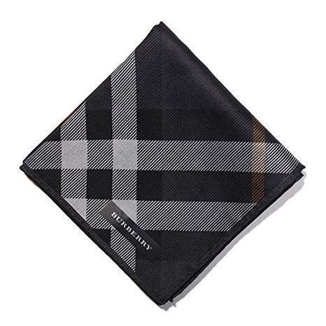 バーバリー BURBERRY ハンカチギフト クリスマスプレゼント 薄手 メンズ チェック ブラック