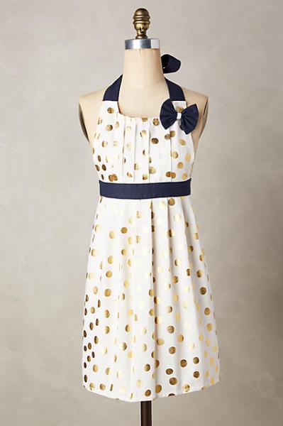 Gold Polka Dotted Apron